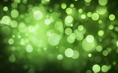 Obraz premium Festive background featuring glowing green Christmas lights