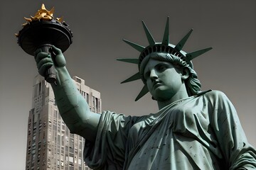 Fototapeta premium statue of liberty isolated