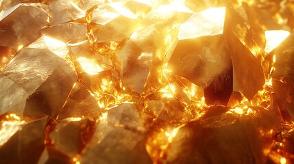 Golden Crystal Cluster  Sparkling Gemstones  Luxury Texture