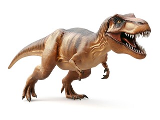 Fototapeta premium Powerful Tyrannosaurus Rex 3D Render: Fierce Prehistoric Predator in Action Pose