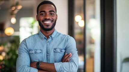 Obraz premium Young entrepreneur contributing to urban startup culture in coworking spaces