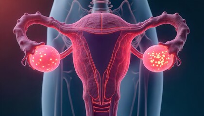 human body anatomy. cervical cancer. Cancer Day commemoration