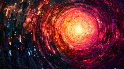 Abstract Red Mosaic Background Image