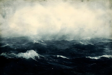 Obraz premium Dark Ocean Waves Abstract Background