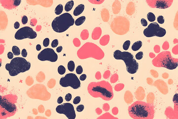 Fototapeta premium Paw Print Illustration Background