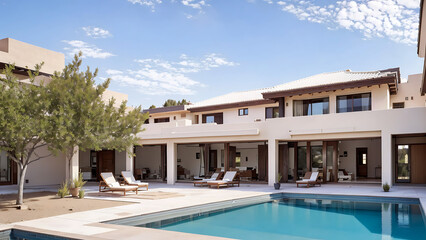 A quiet paradise Stylish living space and breathtaking serenity, Generative Ai