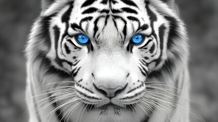 Majestic White Tiger 3D Illustration