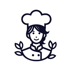 Illustration vector of woman chef, Woman chef logo concept suitable for restaurant or cafe logo.