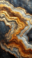 Obraz premium Abstract Gold Brown Agate Illustration