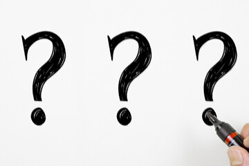Question marks written on White Background