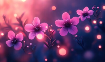 Fototapeta premium Vibrant Dreamy Flower Composition with Soft Purple and Pink Hues