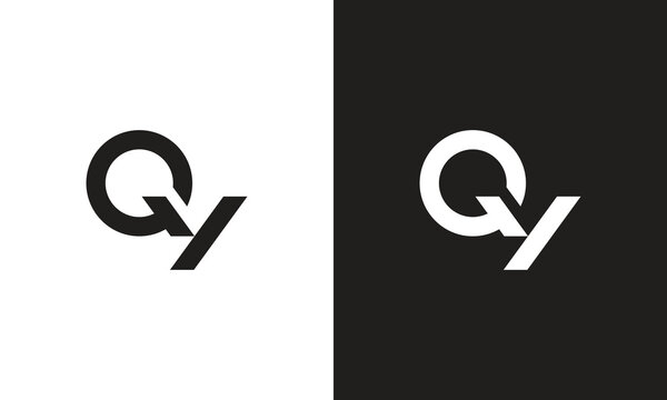 QY logo, monogram unique logo, black and white logo, premium elegant logo, letter QY Vector