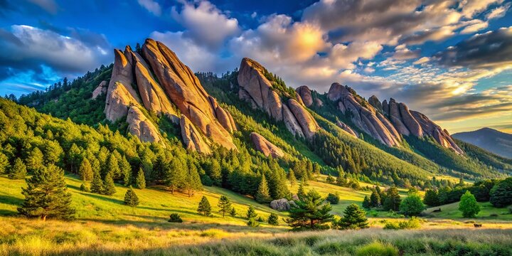 Flatirons of Chautauqua Park, Boulder, Colorado - High-Quality 4K AI Image