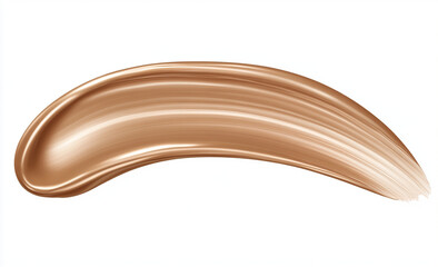 Fototapeta premium smooth, creamy bronze cosmetic product swatch on white background, showcasing its rich texture and