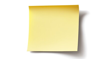 A yellow sticky note on a white background,  