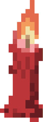 Pixel Art red candle style christmas