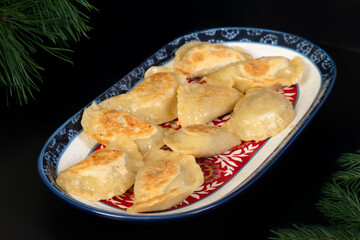 Pierogi, a traditional polish Christmas dish	
