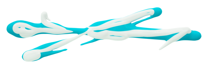 Light blue watercolor drop zigzag isolated on transparent background