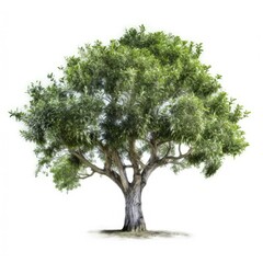 Obraz premium Lush green tree isolated on white.