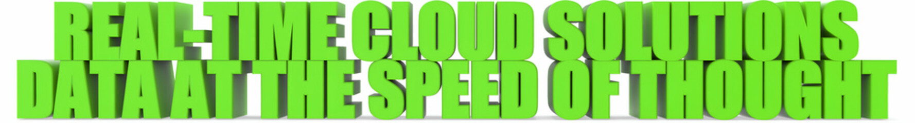 Fototapeta premium Real Time Cloud Solutions Data at the Speed of Thought, 3d text