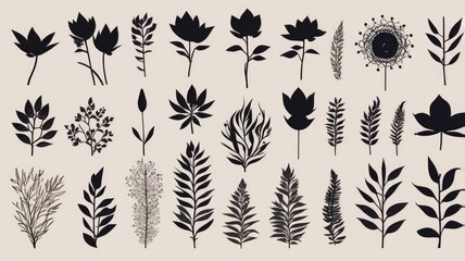 Timeless Flower Silhouettes Vector Bundle
