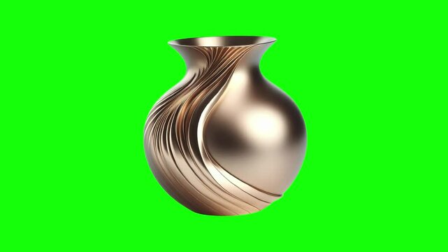 Realistic luxury vase green screen animation motion graphic in 4K high resolution.