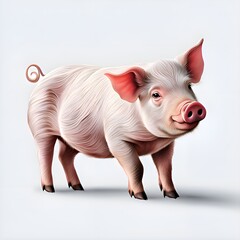 Ai-generated pig on a white backdrop.