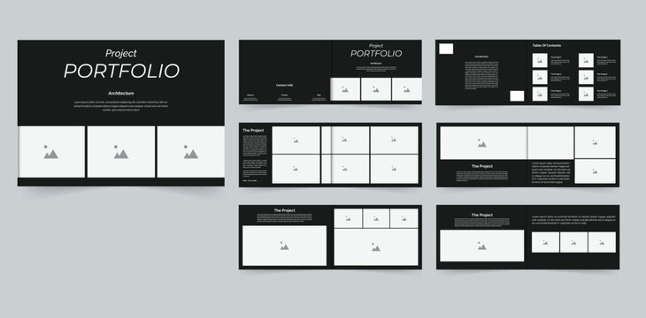 Professional architecture portfolio template design landscape portfolio layout or project portfolio