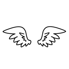 Vector Black and White Wing Icon