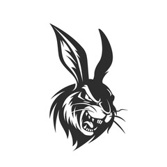 Rabbit Angry silhouette vector illustration