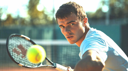 Junior tennis player tossing the ball, practicing for an upcoming match
