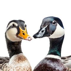 Obraz premium two ducks isolated on white