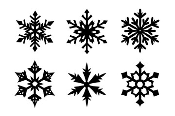 Snowflakes | isolated vector silhouette illustration on white background