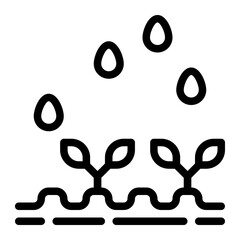 Growing Seed Line Icon