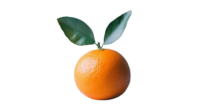PNG, Tangerine, unpeeled mandarin, isolated on white background, generated by artificial intelligence, AI.