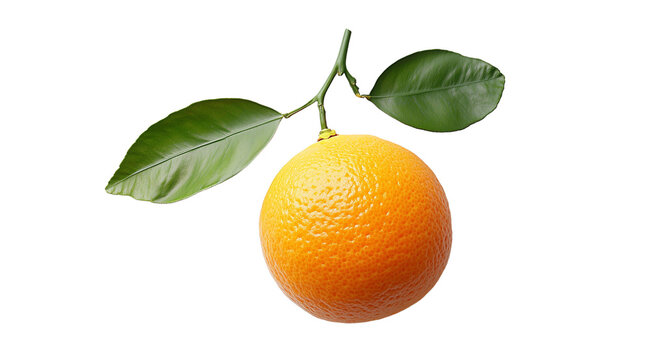 PNG, Tangerine, unpeeled mandarin, isolated on white background, generated by artificial intelligence, AI.