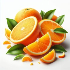 Juicy Orange Segment Isolated on White background