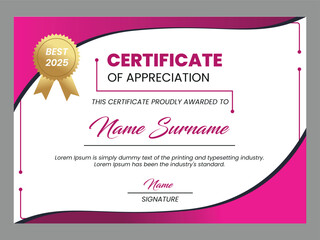 Achievement Layout certificate template and border