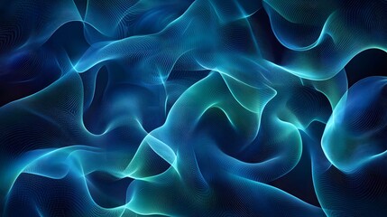 Obraz premium Abstract Blue and Green Wave Pattern Design
