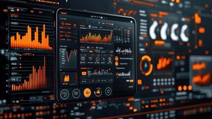 Fototapeta premium Exploring high-resolution glowing icons of financial apps for standardized user experience in digital finance interface design