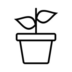 Growing plant line icon isolated on white background