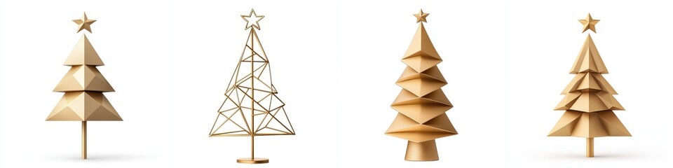 Obraz premium Elegant Modern Geometric Christmas Tree Topper: A Unique Abstract Design for Festive Decor
