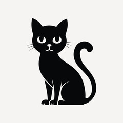 A Cat silhouette vector art illustration isolated on a white background