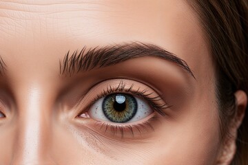 Obraz premium Blepharoplasty Eye Surgery Closeup Focus on Caucasian Woman Enhancements for Aging and Fatigue Recovery
