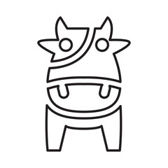 Cow icon in line style