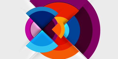 Fototapeta premium Circle and semi circle geometric background. Vector Illustration For Wallpaper, Banner, Background, Card, Book Illustration, landing page