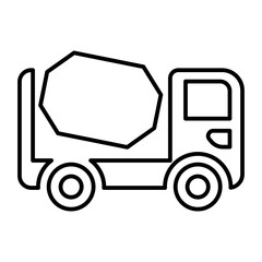 Cement truck icon in line style
