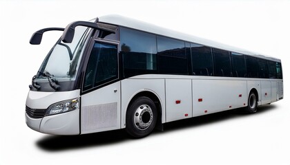 Coach bus transportation on isolated white background