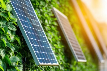 Fototapeta premium Modern Organic Farm Profile: Embracing Sustainability with Innovative Vertical Gardens for a Rich Future.