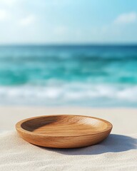 Wooden Plate on a Beautiful Beach During a Calm Day